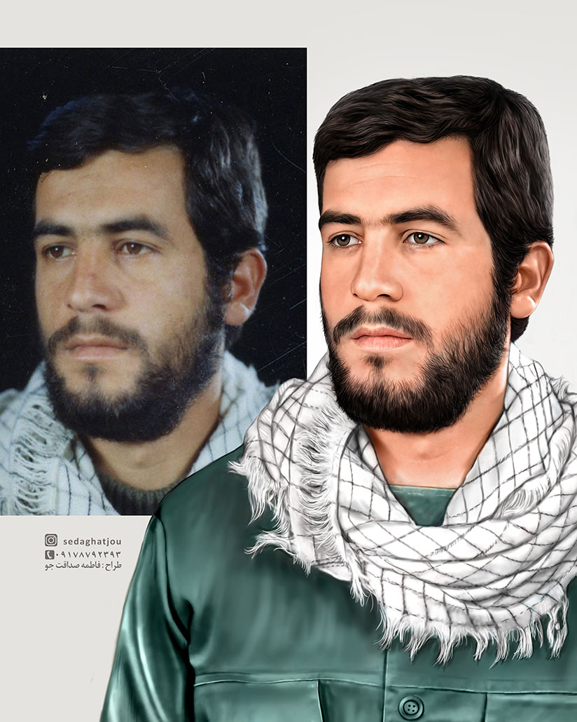 نقاشی دیجیتال شهید غلامرضا کاووسی