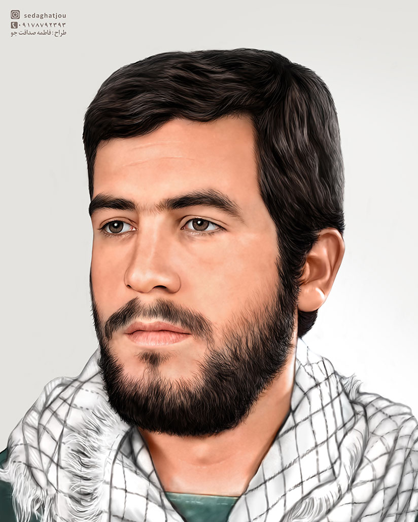 نقاشی دیجیتال شهید غلامرضا کاووسی