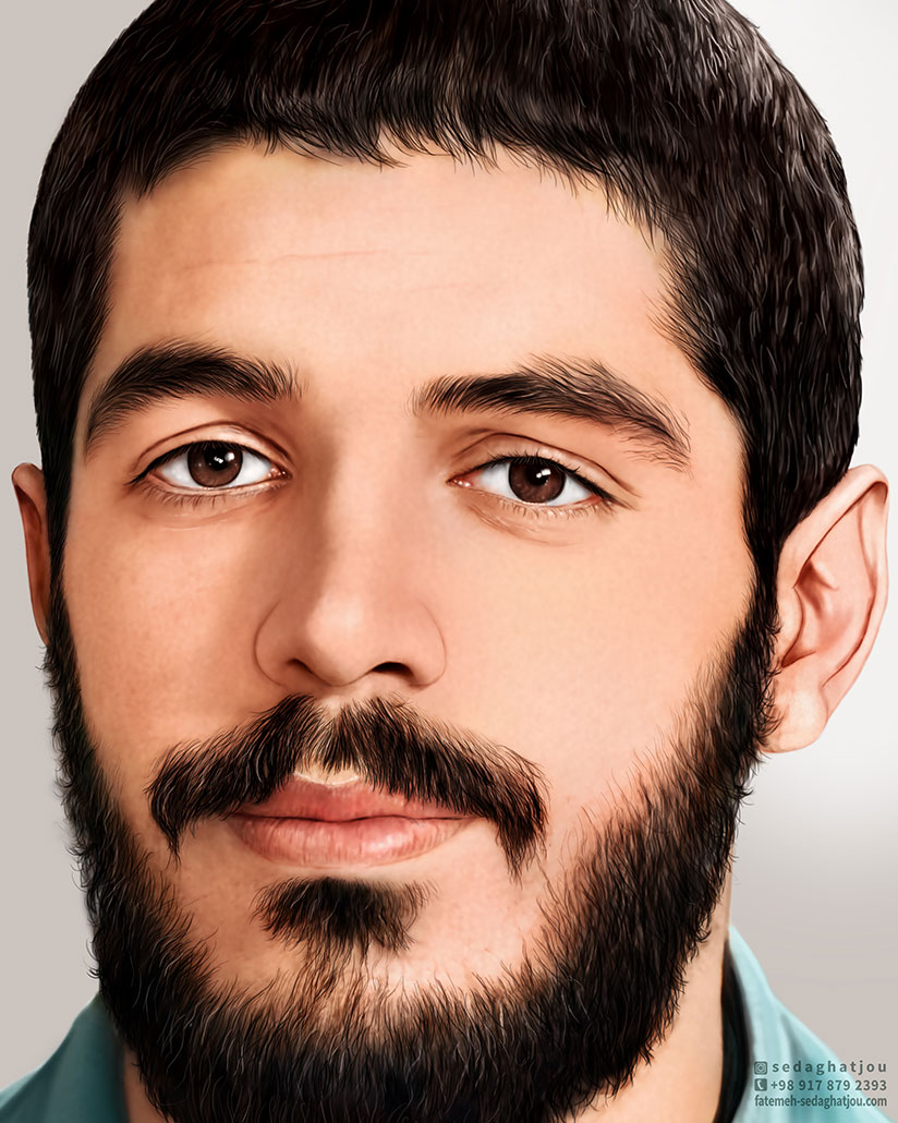 نقاشی دیجیتال شهید ابراهیم هادی